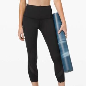 LULULEMON | Wunder Under High-Rise Crop Scallop Full-On Luxtreme Black | Size 16